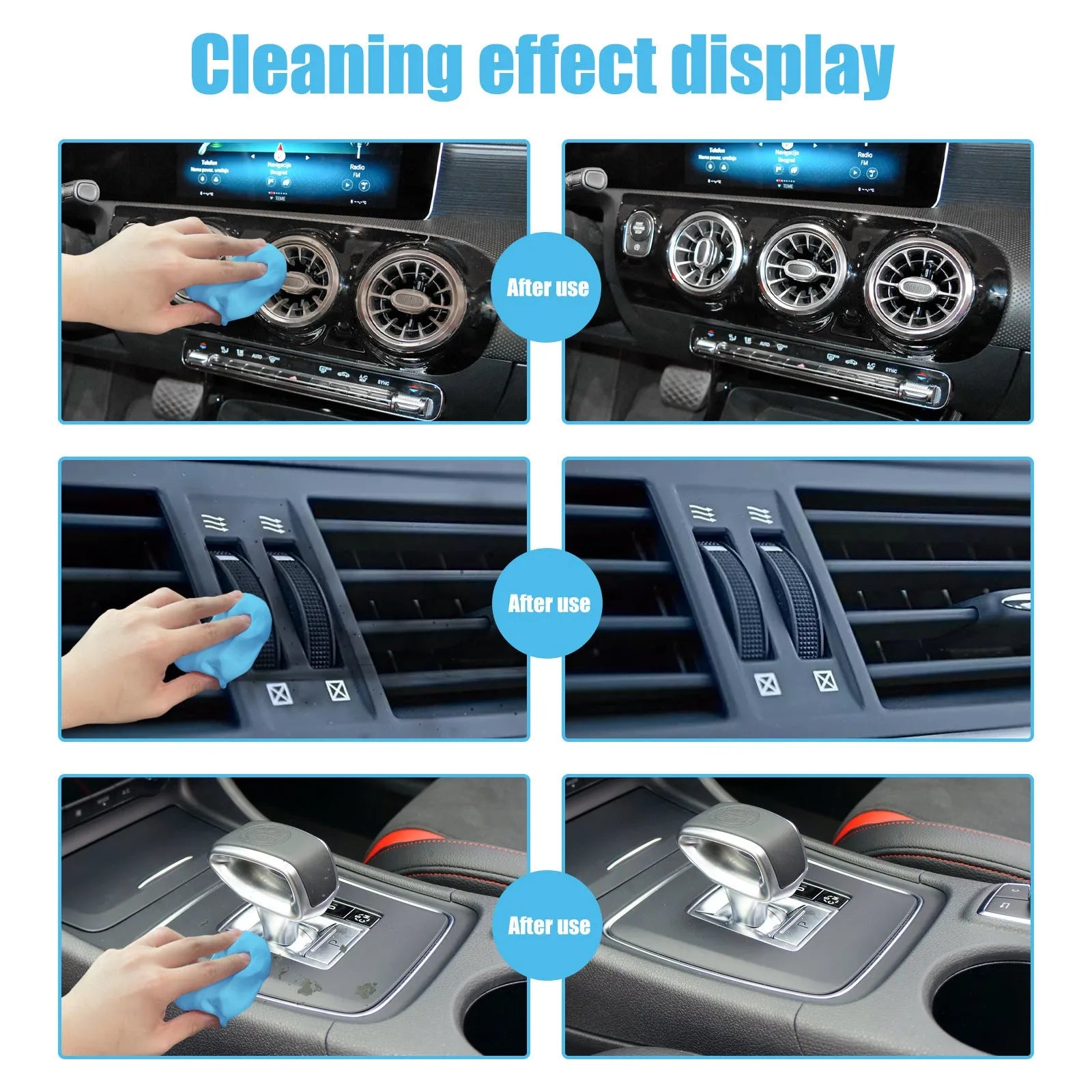 20g car interior cleaning mud for dust removal from gaps, measuring 15cm by 10cm.