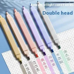 Set of double-headed fluorescent marker pens in Salt series, Sweet series, and mixed colours.