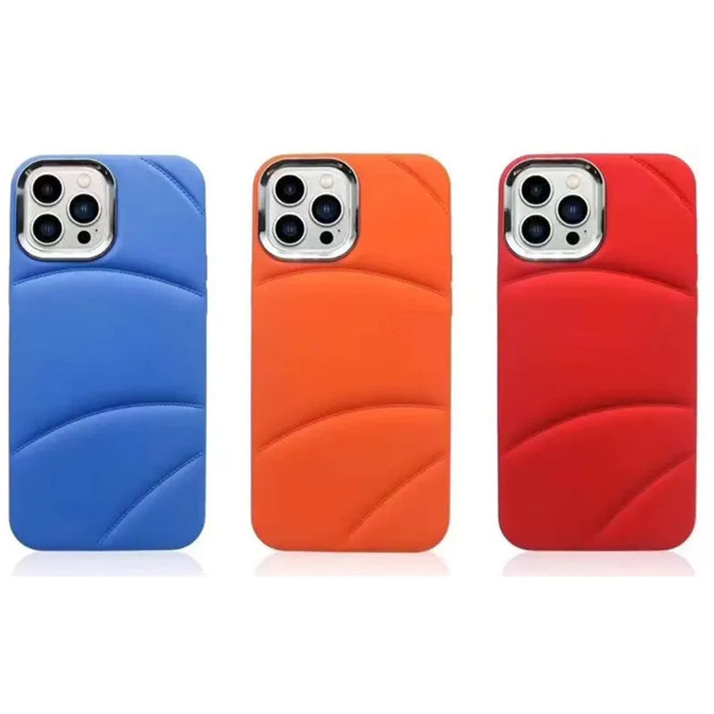 Liquid oil injection silicone frosted phone case for iPhone in black with internal flannel lining