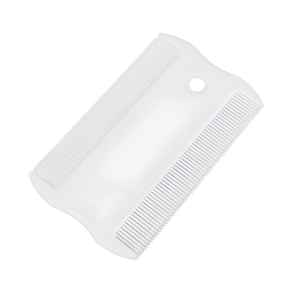 Double-sided plastic flea comb for pet grooming with fine teeth and 5cm length