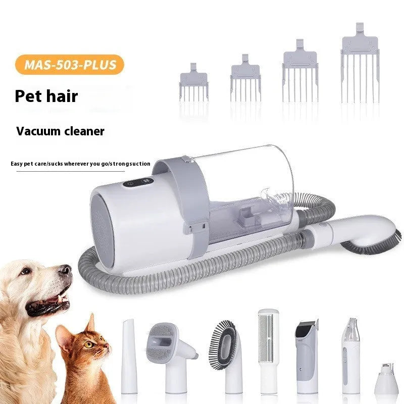 Pet multi-function hair conditioner household 5-piece set with electric clipper and attachments on white background
