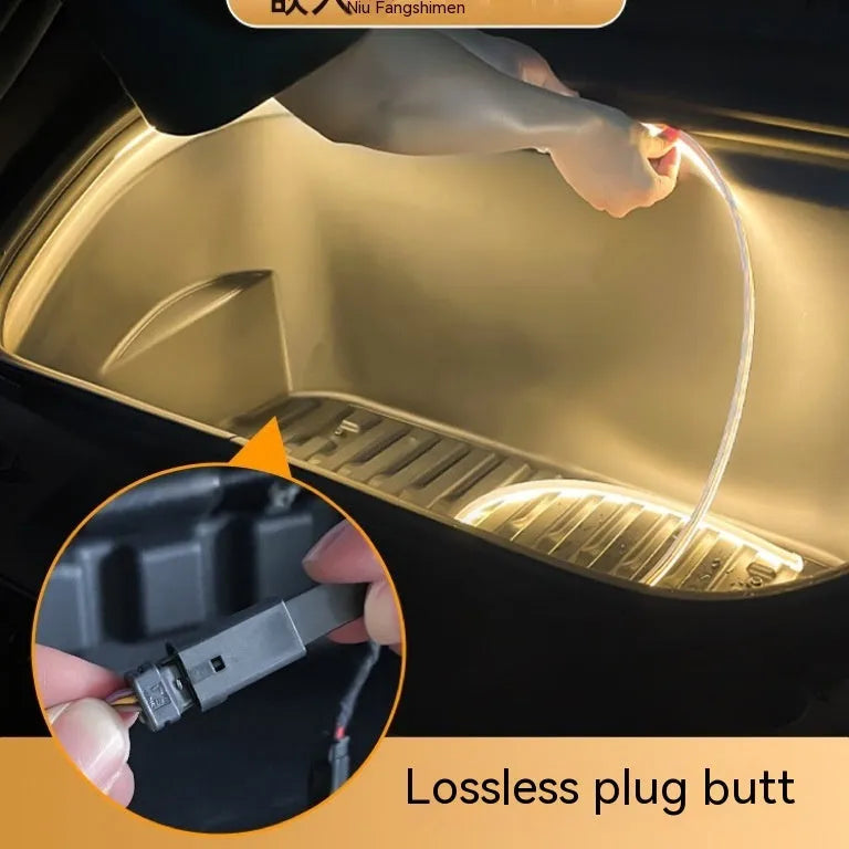 Tesla Model 3/Y front backup box ambience lighting kit with soft silicone light bar in three colour options