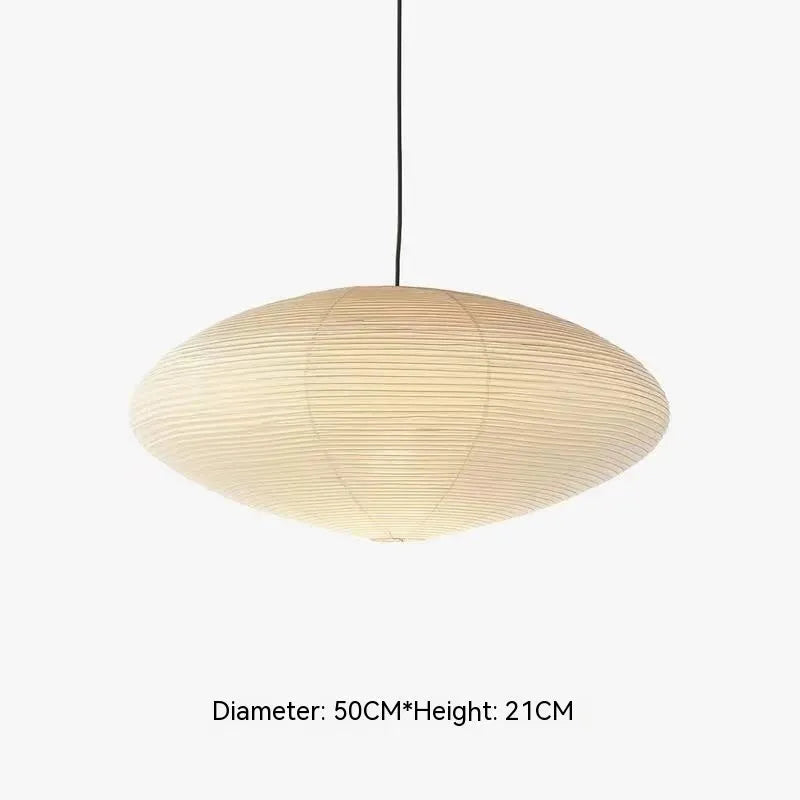 Ji Ji Feng modern simple paper pendant lamp ceiling light with flat circular shade.
