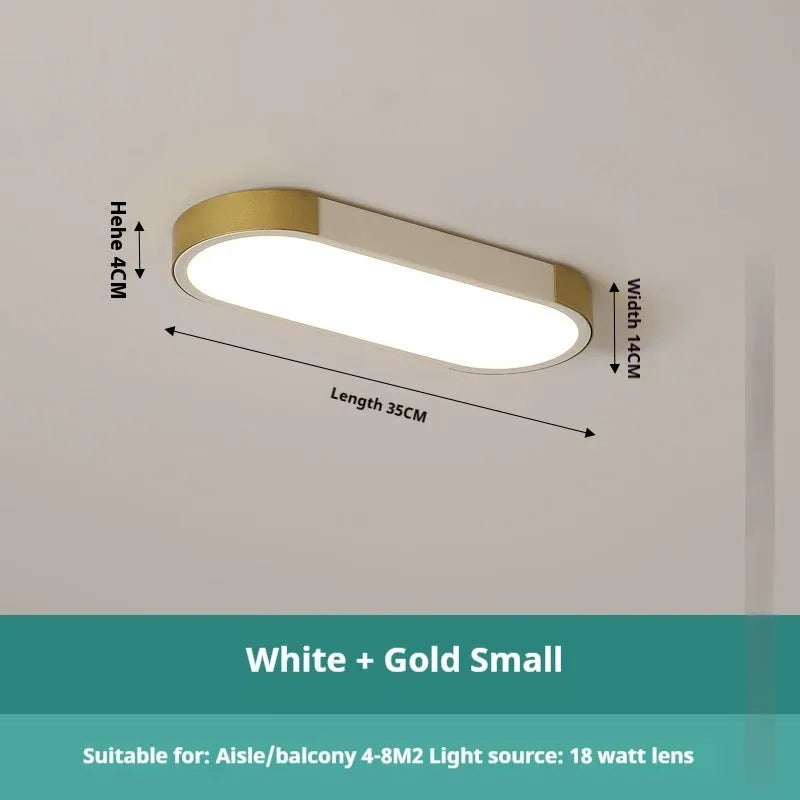 30cm LED tri-colour ceiling lamp with remote control in Black Gold finish for corridor installation