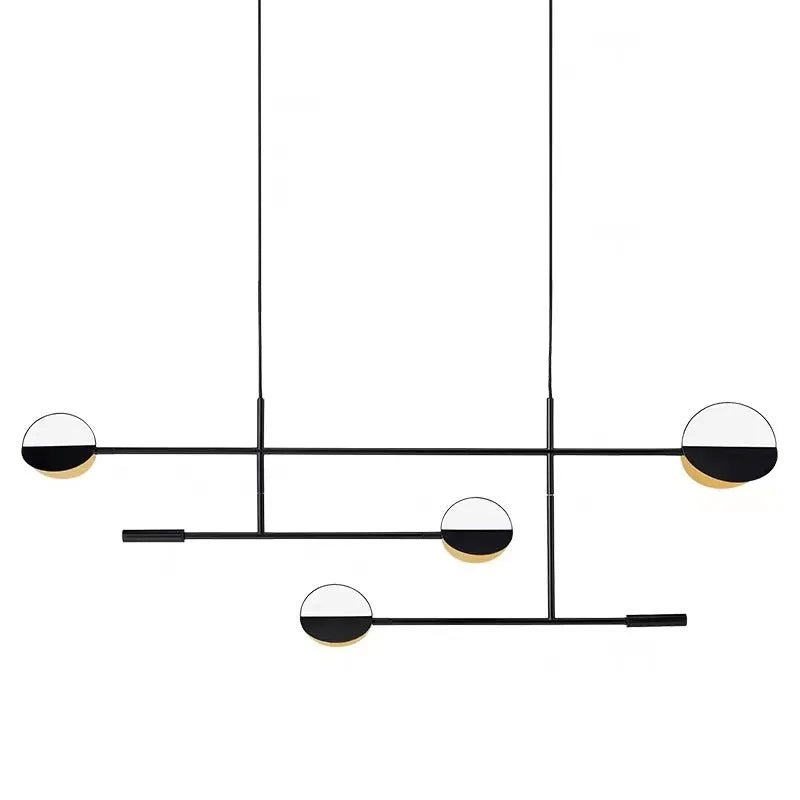 Simple 4-head alluvial gold chandelier with LED lighting for bedroom study dining room kitchen