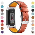 Genuine leather smart watch strap for Fitbit Charge 5 and Charge 6 in various colours