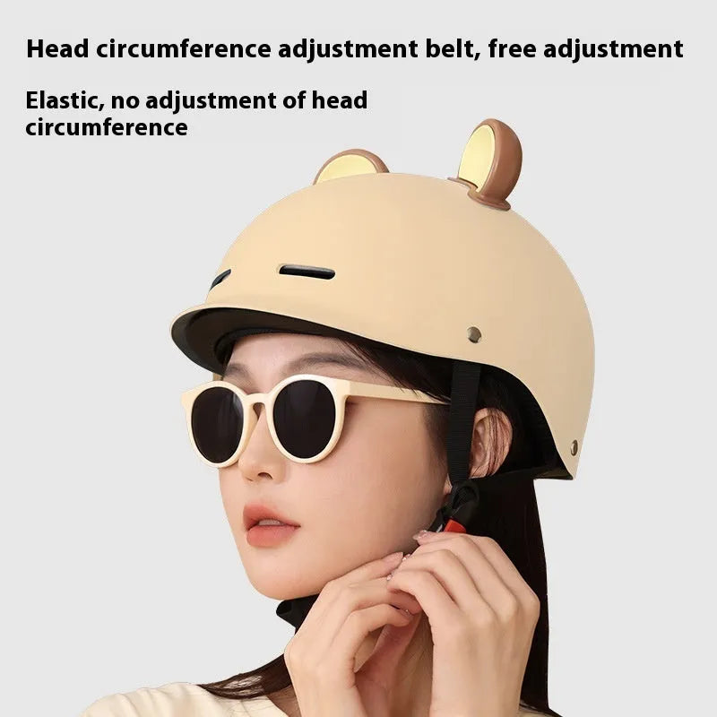 3C-certified electric bicycle commuter helmet shown in mocha colour with ABS shell