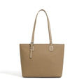 Genuine leather women's tote bag with internal organisers in black grey colours