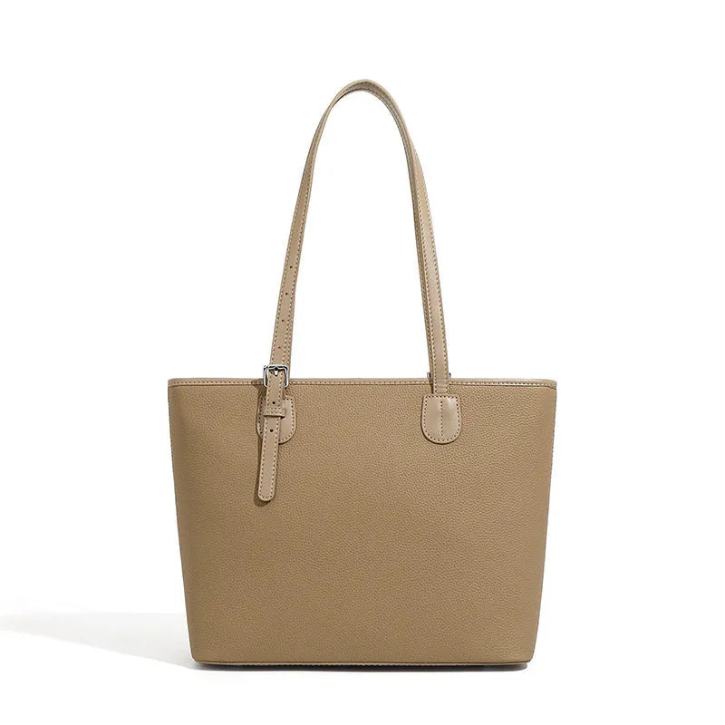Genuine leather women's tote bag with internal organisers in black grey colours
