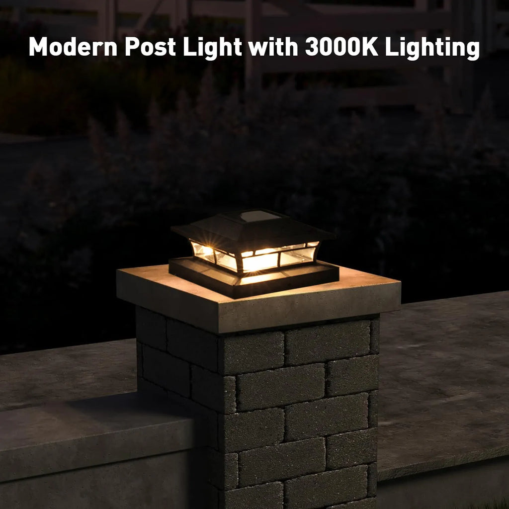 Solar pile fence outdoor yard lamp with ABS shell, warm and white light options, for garden handrail and lawn