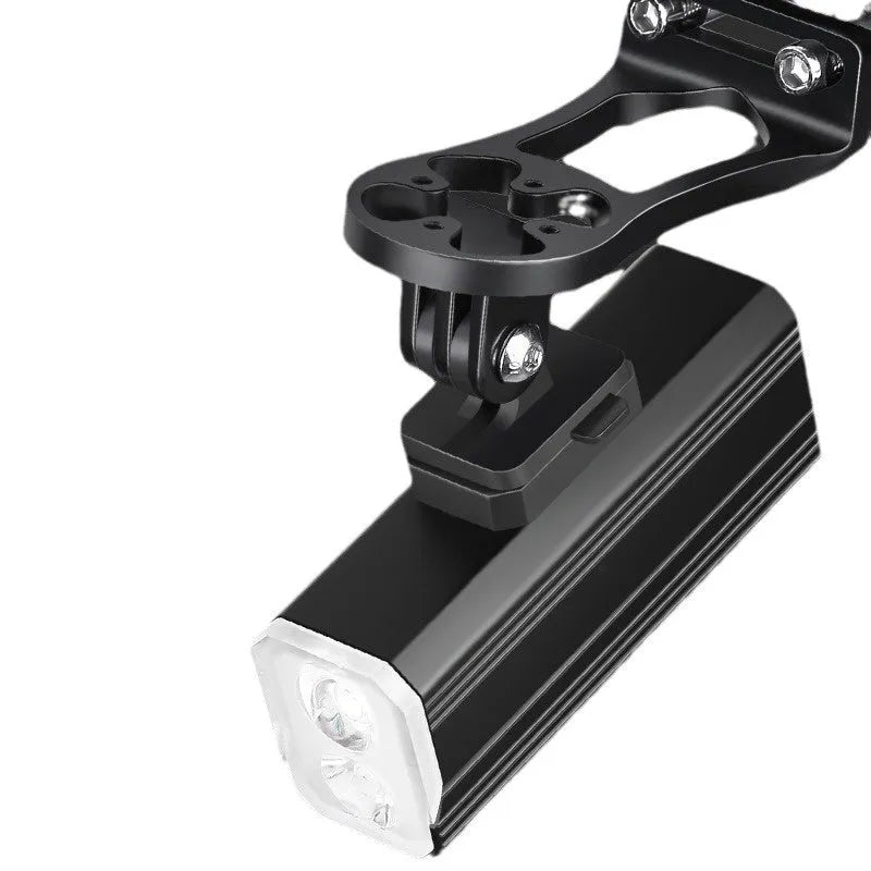Mountain bike night riding lights with aluminium alloy body and silicone mounting bracket