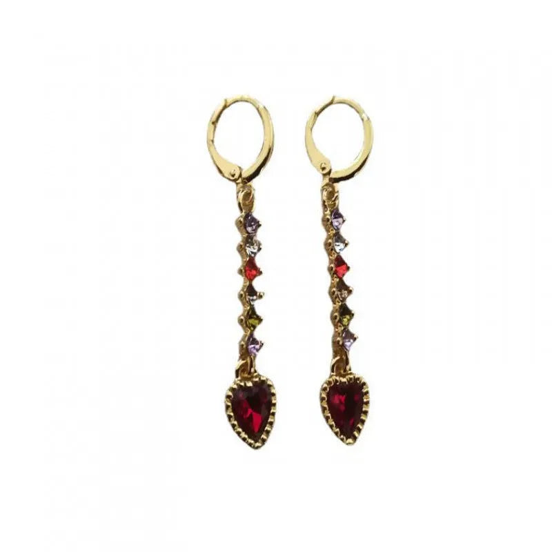 Women's heart-shaped electroplated earrings in gold and silver tone options