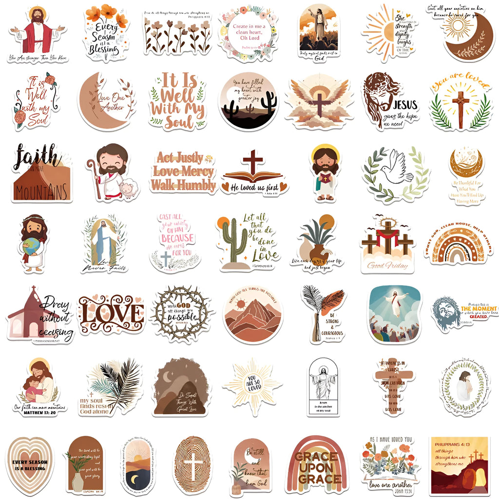 Graffiti sticker set showing 50 random pattern printed vinyl designs for personalised decoration