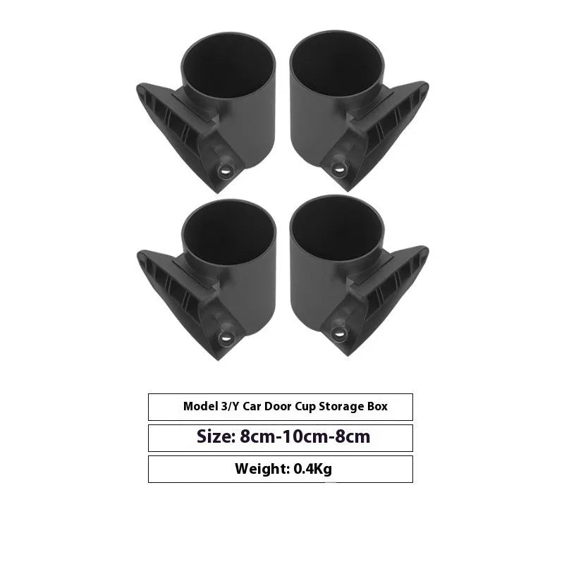 Tesla Model 3 Y front door water cup holder storage box stopper pad ABS black insert accessory