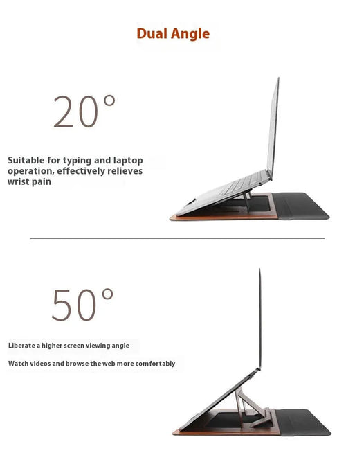 13.3-inch laptop bracket bag with integrated dual-angle design in black and brown business styles