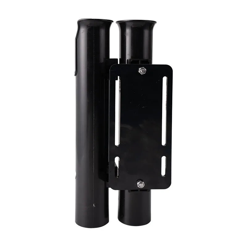 Carbon fishing rod rack mounted on bicycle frame with double-layer plastic construction