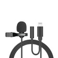 Wired lavalier microphone with metal collar clip and 3.5mm plug for Apple iPhone compatibility