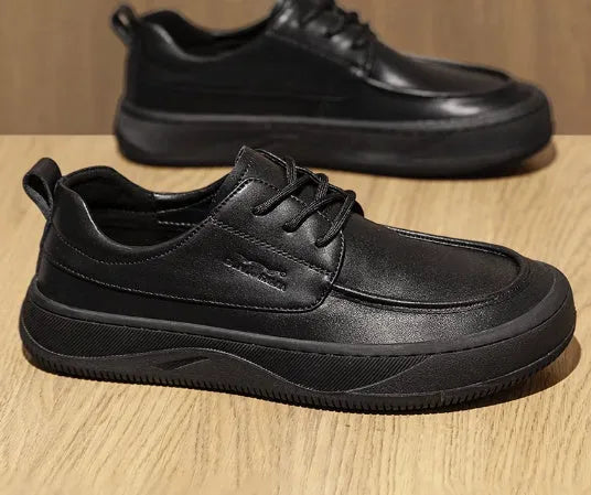 Brown leather retro casual shoes for men with a distinctive big toe design and visible stitching.