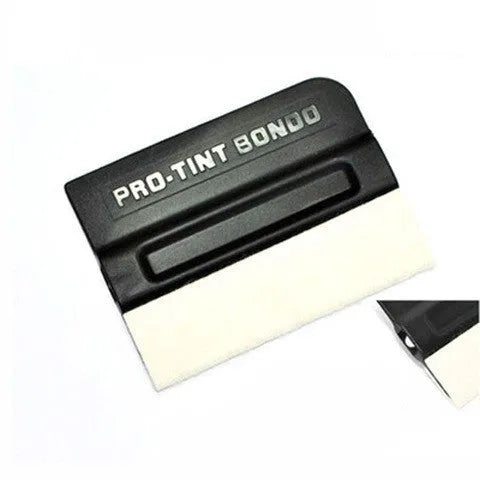 Car film scraper with ABS handle and choice of deerskin or wool scraping heads for vinyl wrap application