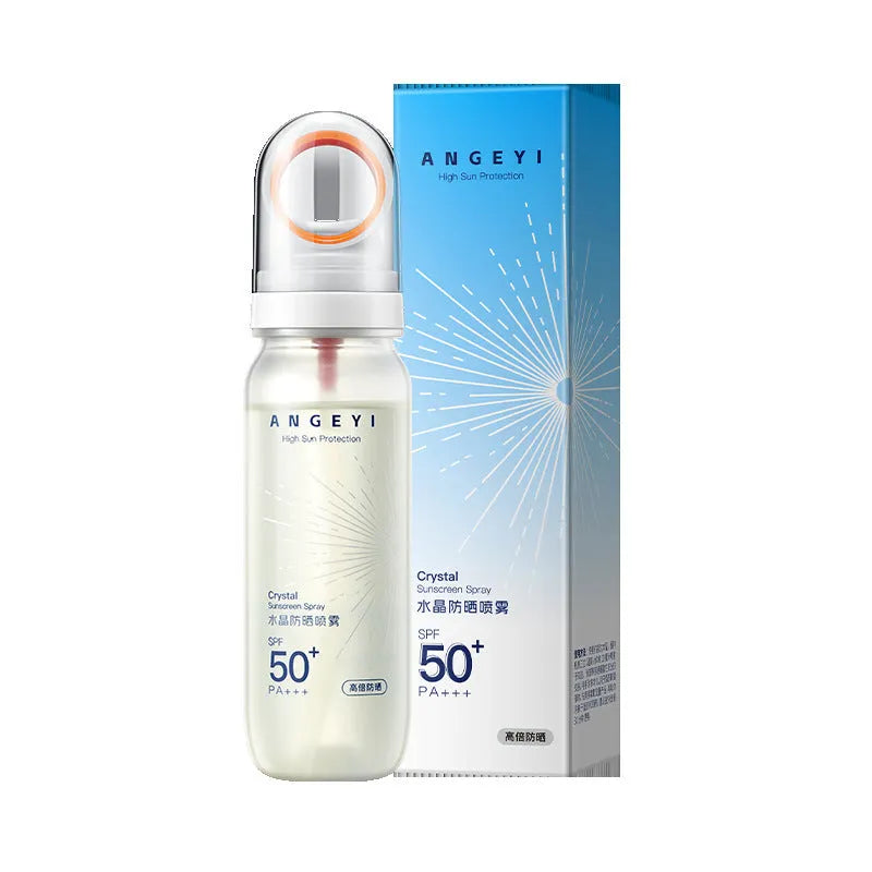 Crystal Sunscreen Spray SPF50 90ml aerosol can for full body UV protection