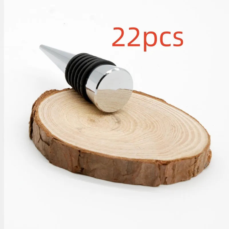 Silver zinc alloy threaded wine stopper with silicone seal for M8/M10 bottle openings