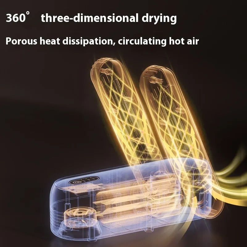 Intelligent automatic shoe dryer with timer display and heating unit for footwear drying