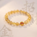 Natural citrine gold rutilated quartz crystal bracelet in Korean diamond style