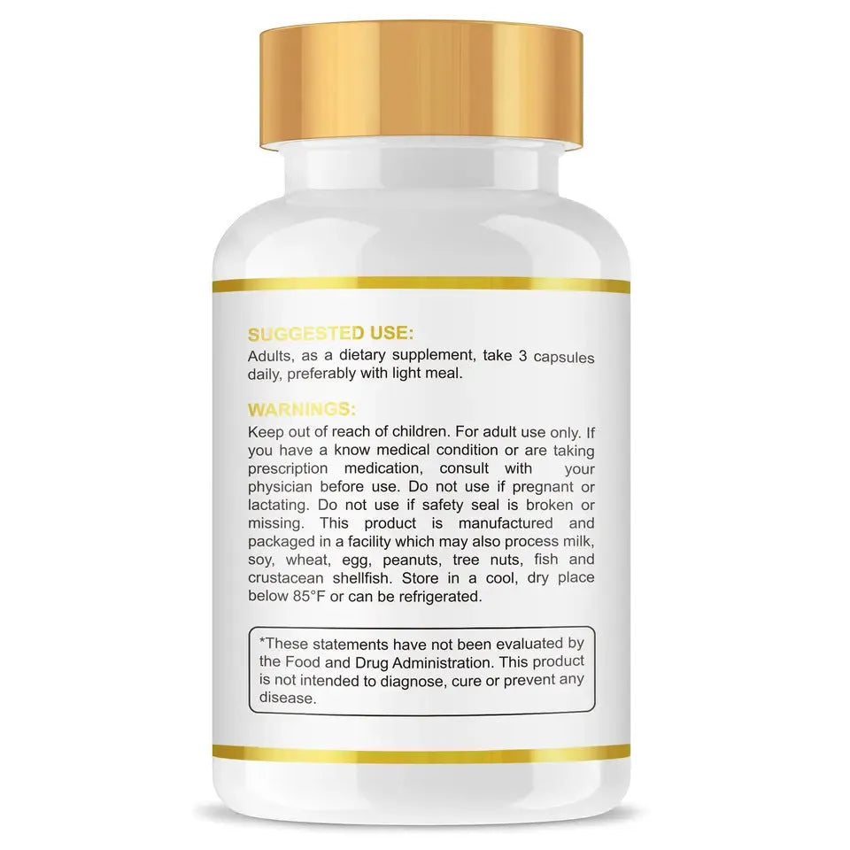 Collagen capsule supplement bottle containing 60 tablets for adult use.