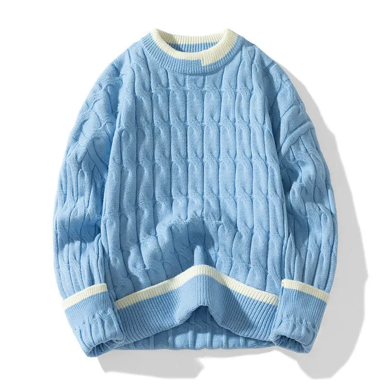 Men's two-piece modal and acrylic sweater set in loose fit sports style