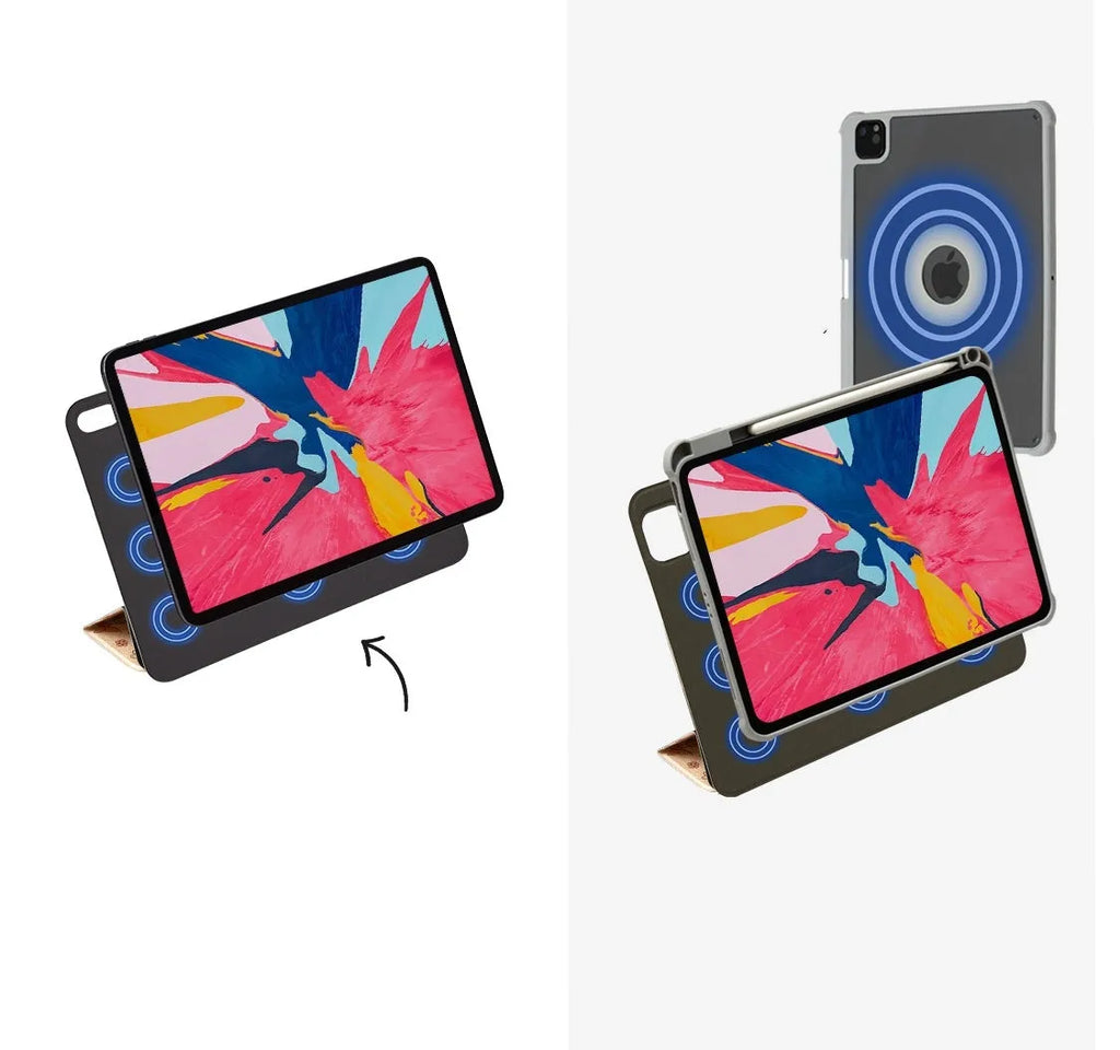 Microfiber leather tablet case with magnetic double-sided clip for iPad Air 5 10.9 inch
