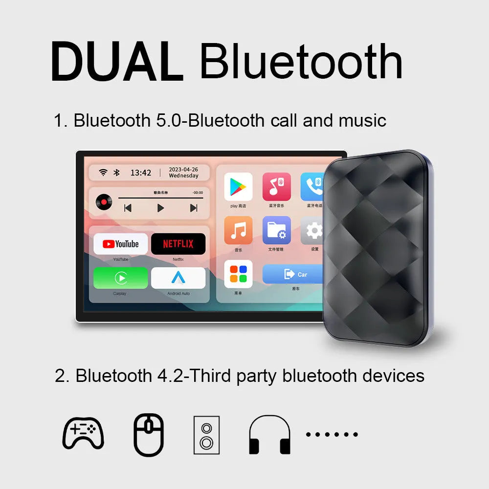Original Car CarPlay Upgrade Android Smart Box unit with compact dimensions
