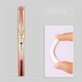 Portable eternal pencil in gold blue colour with hat cover on a table