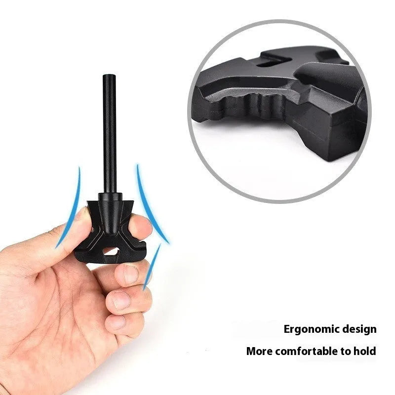 Butterfly-shaped point firestone with integrated stainless steel bottle opener survival tool