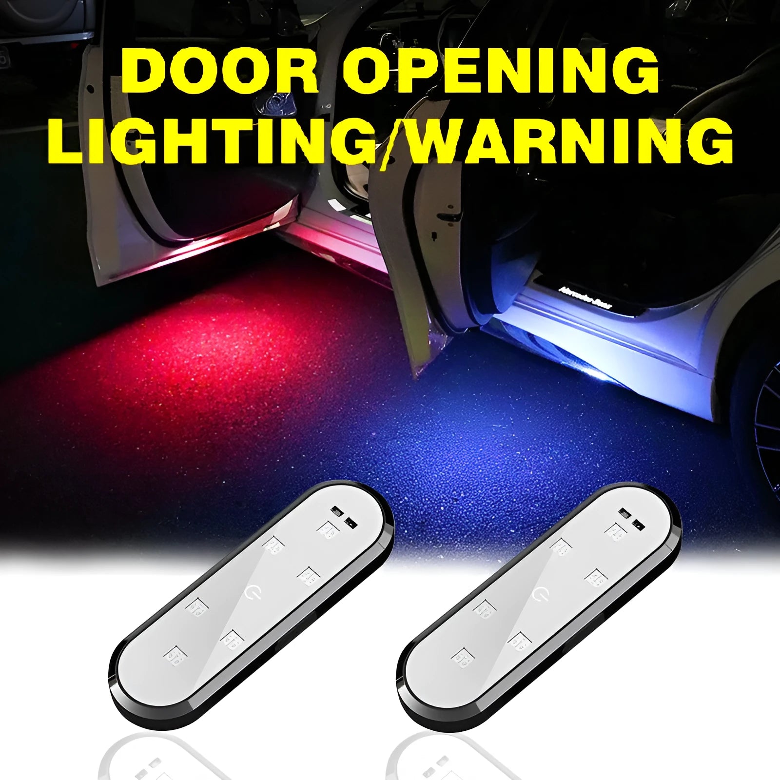 Universal car door warning light with LED anti-collision projection and ABS plastic housing