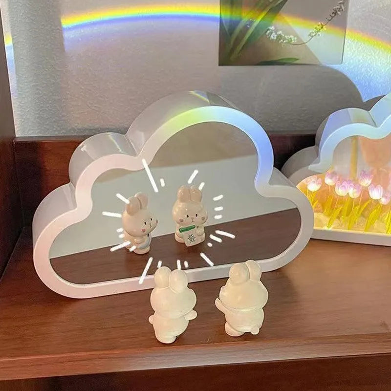 DIY tulip night lamp with decorative mirror and LED lighting in multiple colour options