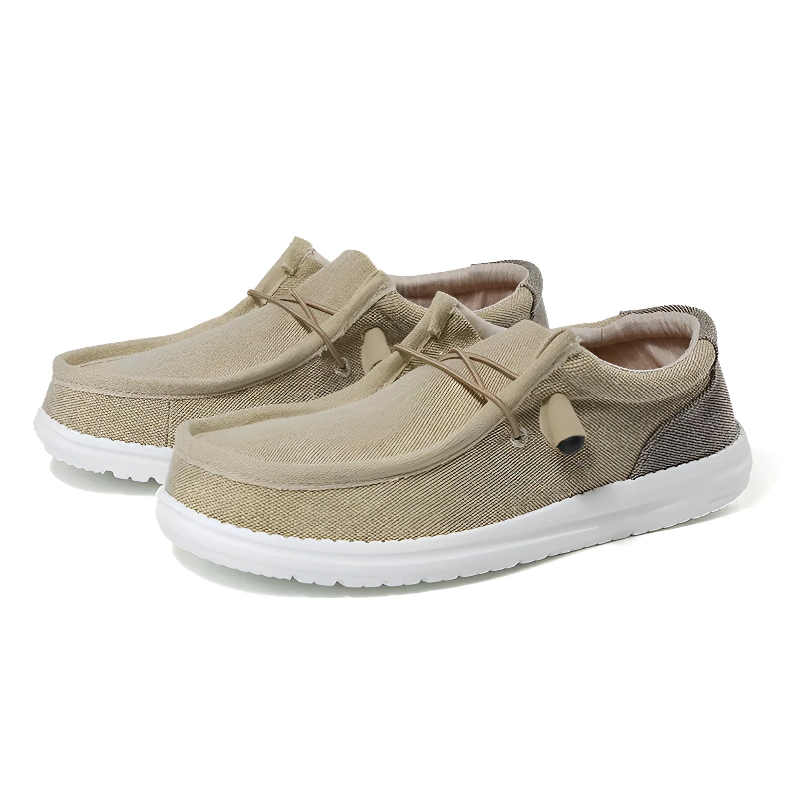 Men's green and orange canvas casual shoes with colourful mosaic panelling and rubber soles