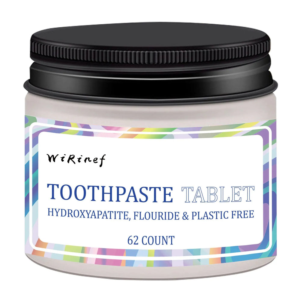 TP19 solid colour toothpaste tablets in 62-piece pack for portable oral cleaning