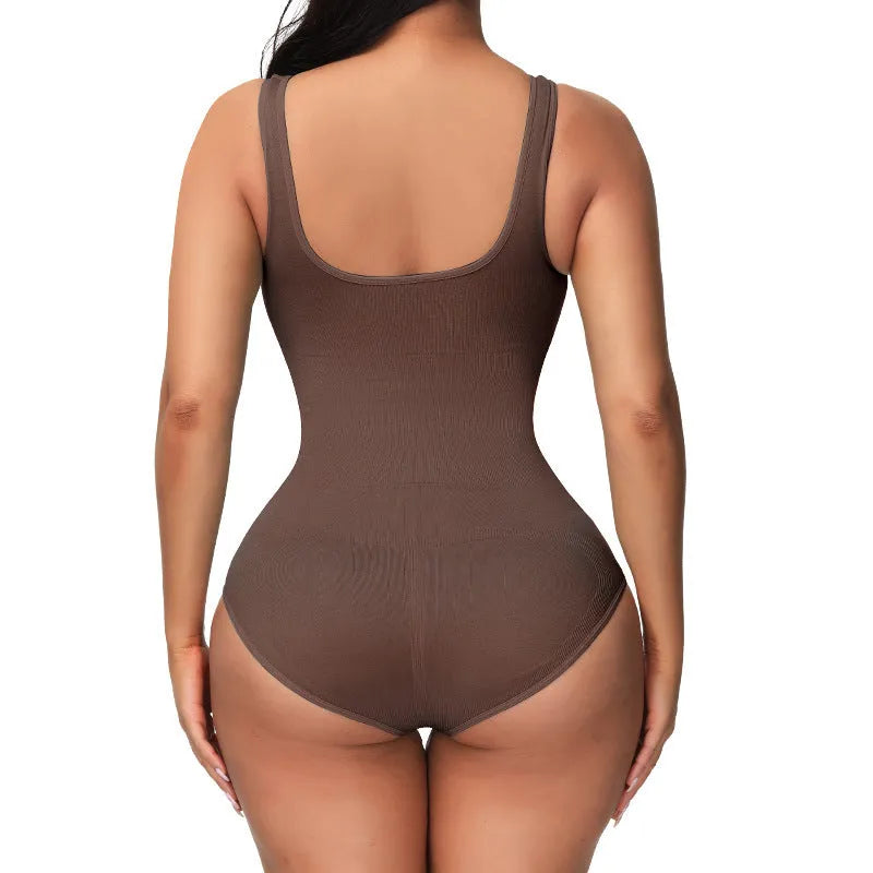 Seamless nylon corset bodysuit for waist support and body sculpting available in multiple colours