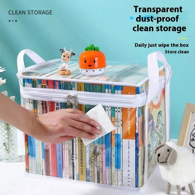 Large white foldable PVC storage bag with transparent sides, showing 24L capacity and sealing function.