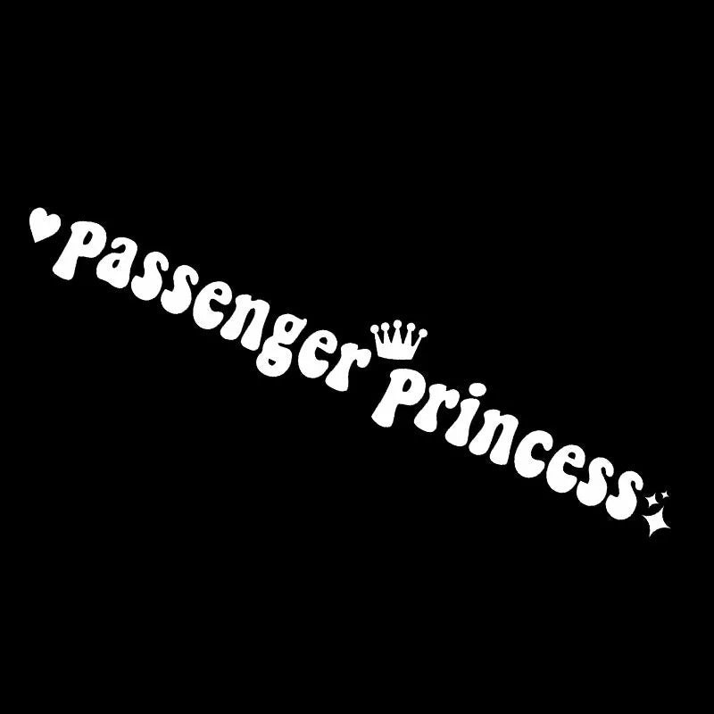 Passenger princess car sticker for rearview mirror in black, white, laser and pink colours