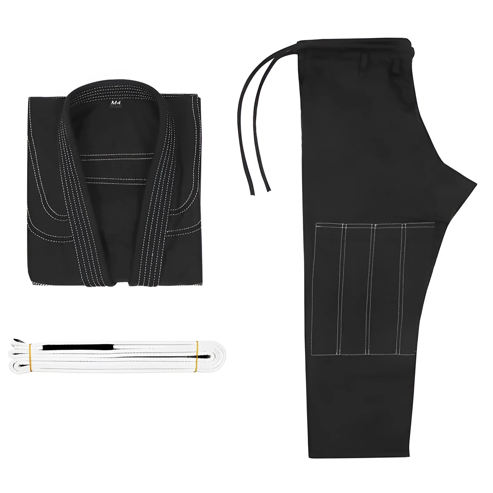 Brazilian Jiu-Jitsu cotton blend training clothing set with jacket and trousers.