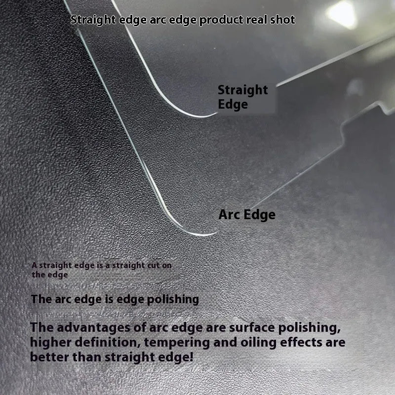 Samsung Galaxy tablet with tempered glass screen protector showing edge detail and anti-fingerprint surface