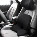 Car memory foam waist support cushion shown in available colour options