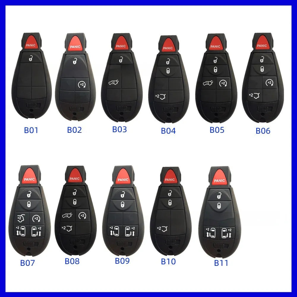 ABS brass replacement key shell for Dodge Chrysler vehicles measuring 85x42x15mm