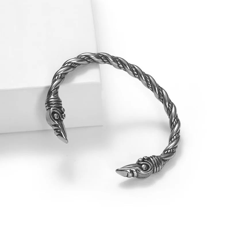 Men's titanium steel Viking bracelet in minimalist style, electroplate finish