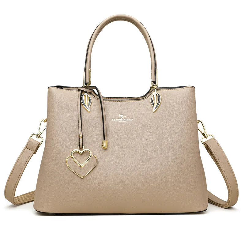 Women's multi-layer shoulder messenger bag in PU leather available in eight different colours