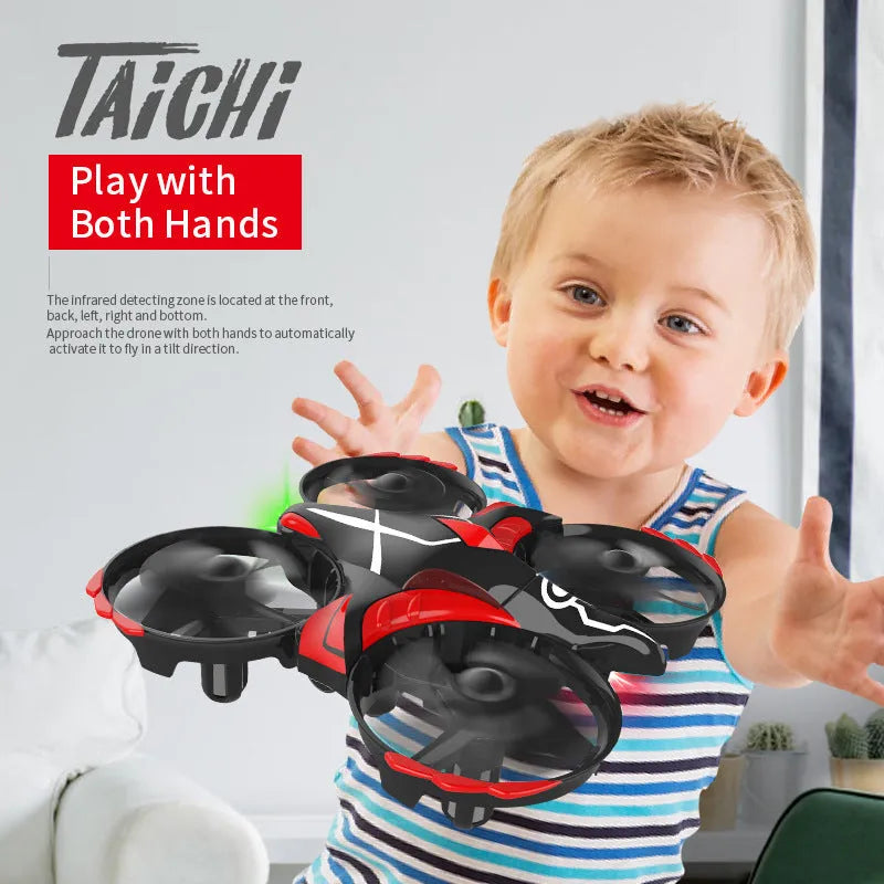 Four-axis UAV mini drone with intelligent gesture sensing, plastic body, under 30cm, available in induction version for teenagers