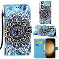 Handmade imitation leather phone case for Samsung with bracket, shockproof, underwater mandala colour