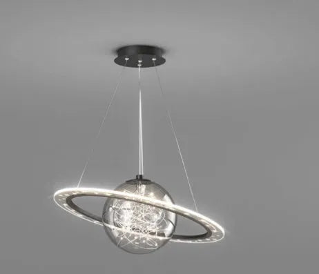 Iron LED pendant lamp 37cm black colour with tricolor dimming for bedroom or living room