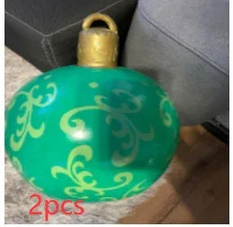 60cm diameter PVC inflatable Christmas ball decoration in various colour patterns